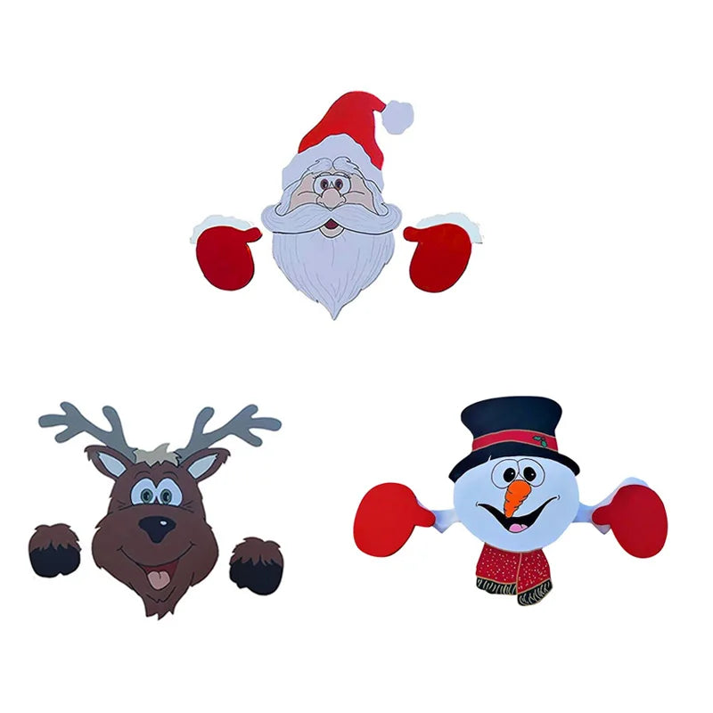 Creative DIY Christmas Fence Decor Cute Santa Claus Fence Peeps Outdoor Garden Patio Fence Lawn Sign Decoration 2025 Navidad