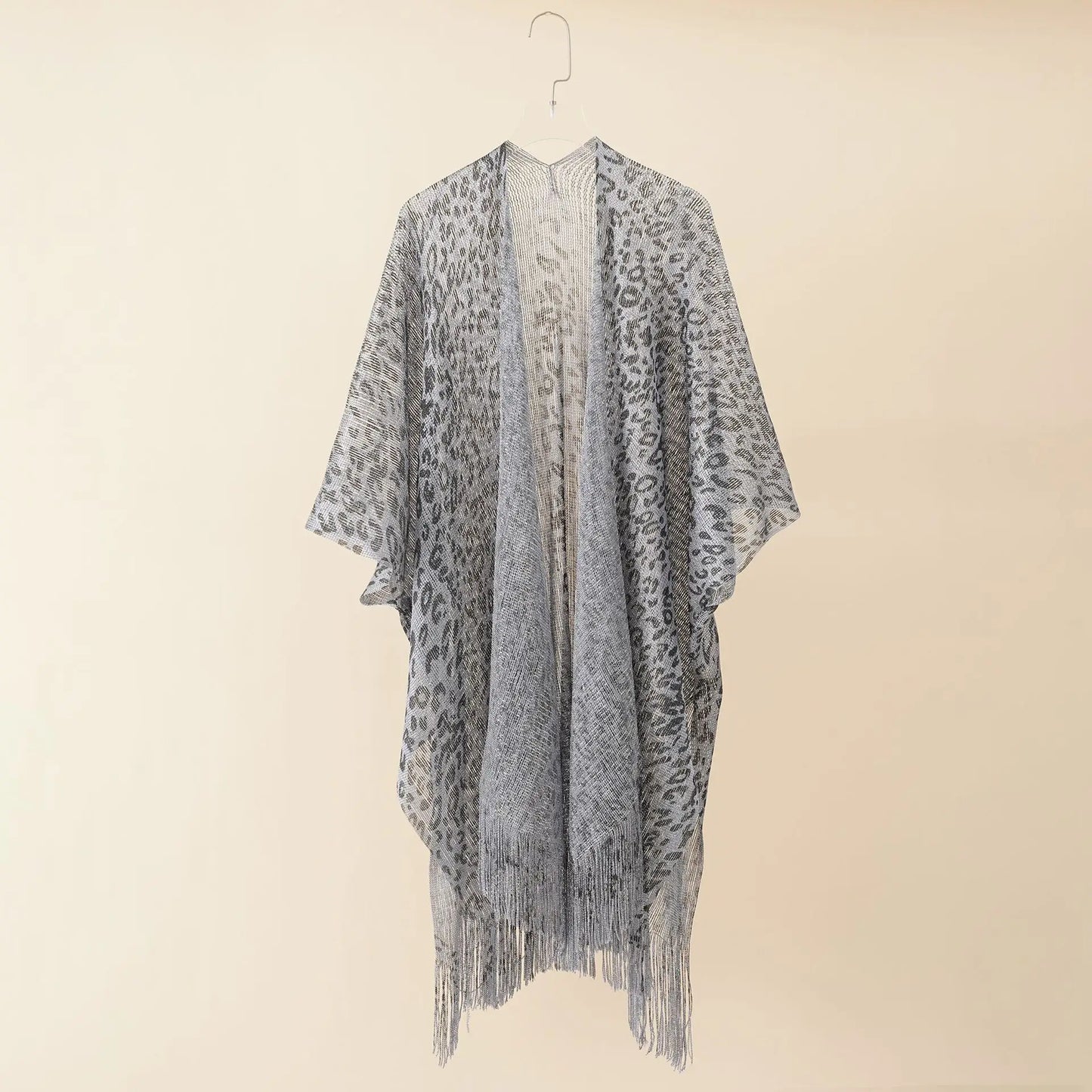 Women's Tops Leopard Loose Tassels Coverups Beach Swim Bikini Kimono Cardigan Bathing Suit Cover Ups Blouse Swimwear Resort Wear
