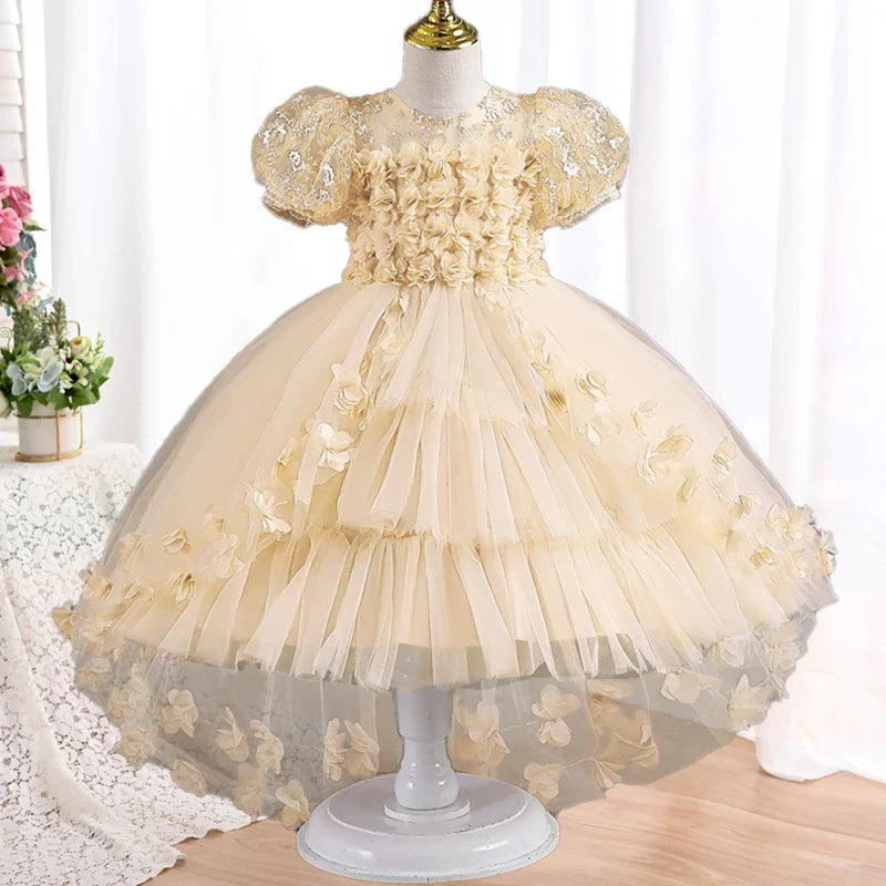 2024 new new year Christmas Party Embroidered applique tuxedo Flower Girl Birthday Party Sequin Eucharist Tuxedo