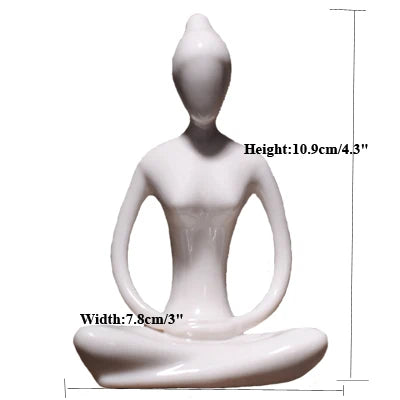 ERMAKOVA 12 Styles Abstract Art Ceramic Yoga Poses Figurine Porcelain Lady Figure Statue Home Yoga Studio Decor Ornament
