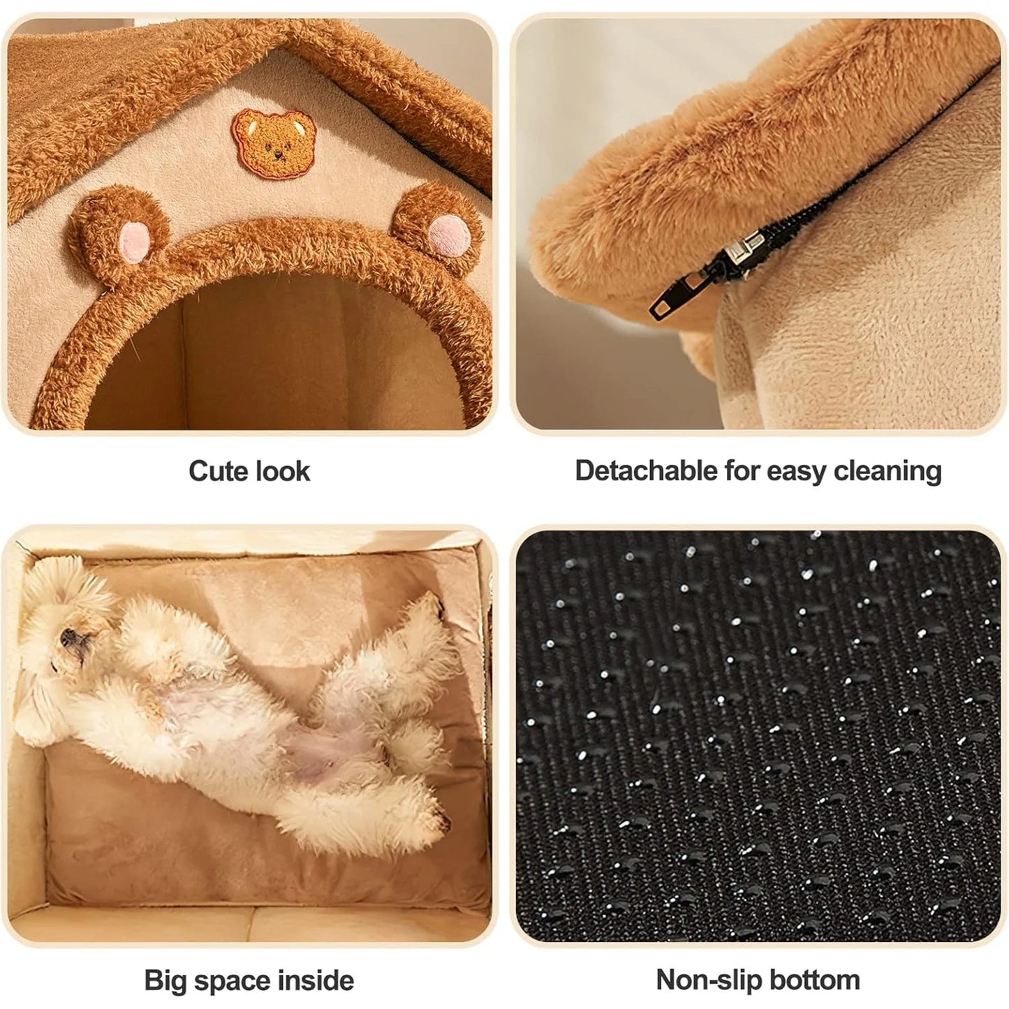 Pet Bed for Cats and Dogs - Cozy Indoor Pet Shelter with Soft Cushion, Stylish Design, Durable and Easy to Clean