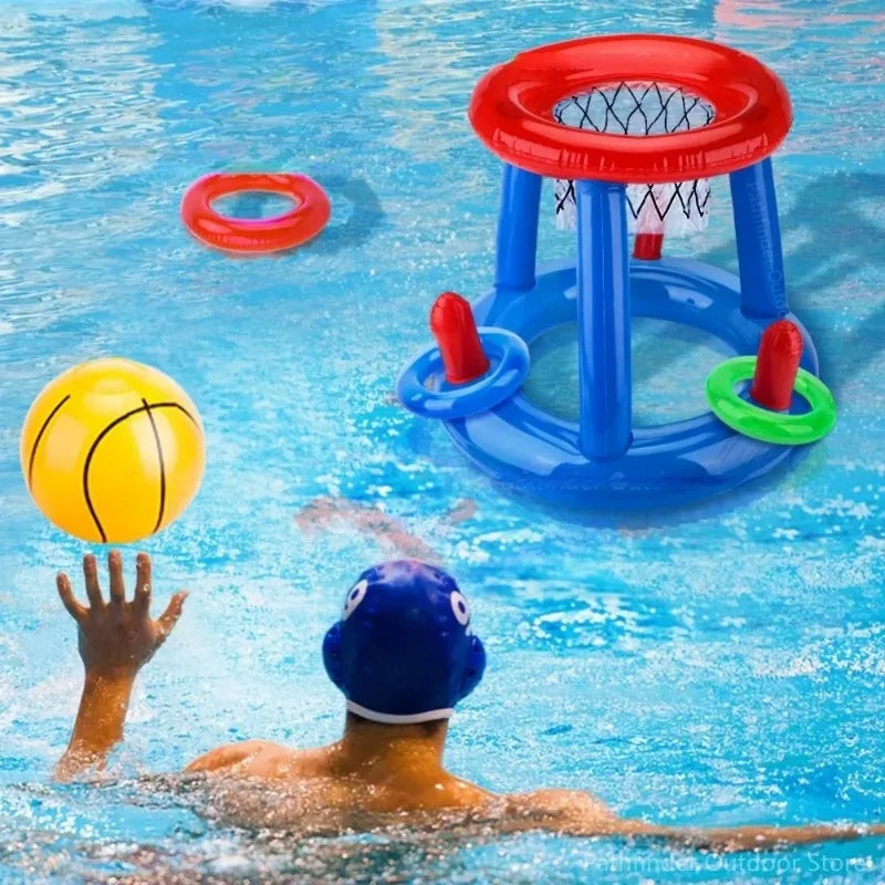 Outdoor Swimming Water Toy Water Basketball Stand Inflatable Floating Swimming Floating Pool Toy Beach Fun Summer Pool Tool