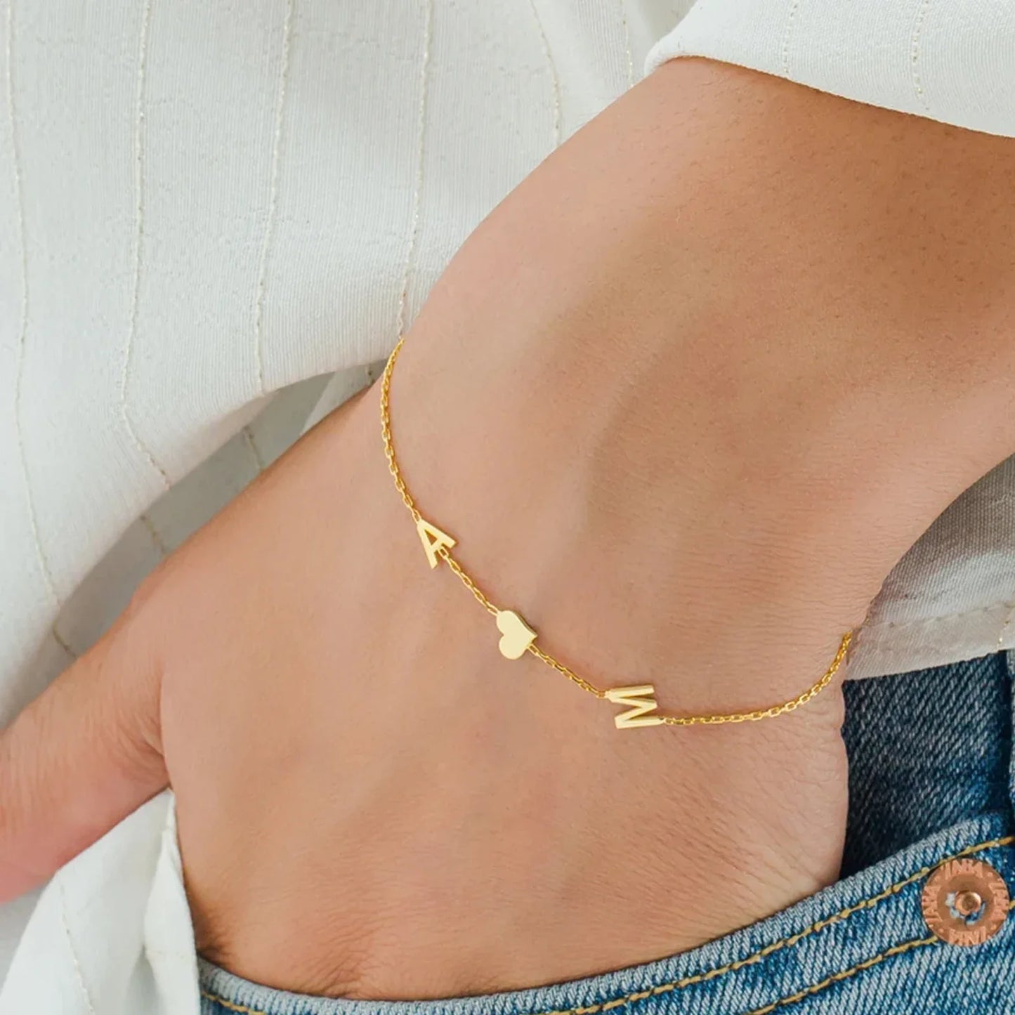 Lemegeton Customized Initial Bracelet with Symbol A-Z Letters Bracelets Stainless Steel Jewelry for Mom Mama Personalized Gifts