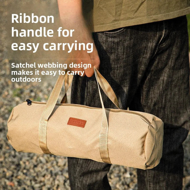 Outdoor Cylindrical Camping Storage Bag Portable Handbag for Tent Stakes Wind Ropes Durable Cylinder Pouch for Camping Accessori
