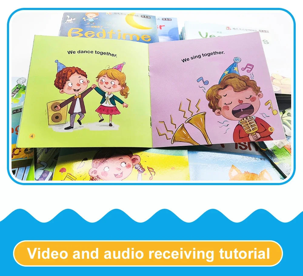 Kids 60 Pocket Books Set English Words Learning Book Enlightenment of Early Childhood Teaching Aids Bedtime Reading Montessori