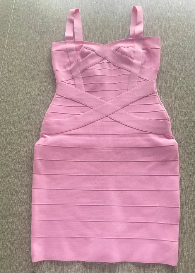 Club Ready Sleeveless Spaghetti Belt Stretching Fitness Club Mini Dress