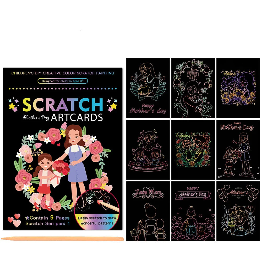 10Pcs Magic Scratch Off Art Craft Supplies Kits for Kids Girls Boys Party Game Christmas Birthday Gift