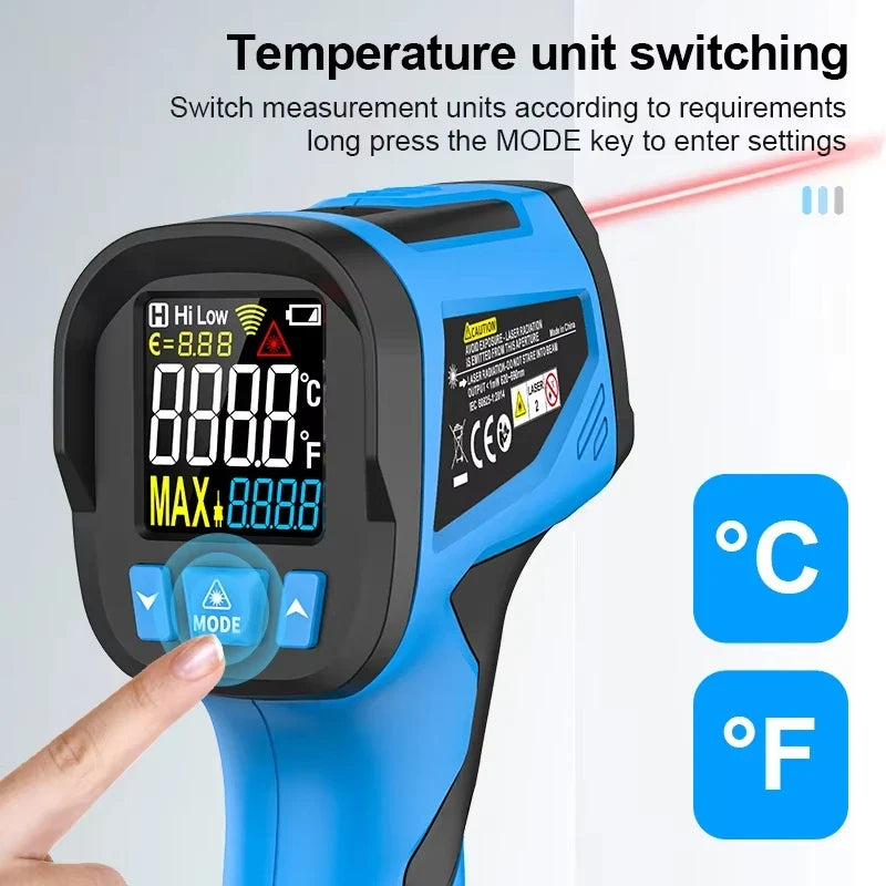 50 to 800 Degree Mestek Digital Infrared Thermometer Laser Temperature