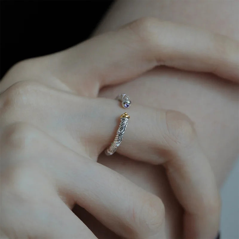 925 Sterling Silver Open Finger Mobius Ring Twist for Women Golden Rock Punk Lines Stackable Jewelry Gift Dropship Wholesale