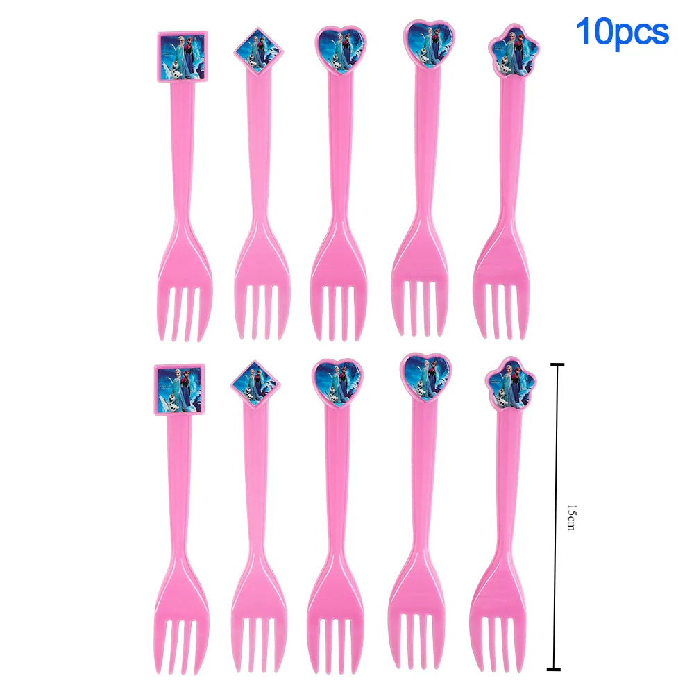 Frozen Anna Elsa Princess Birthday Party Decorations Balloon Disposable Tableware Party Supplies