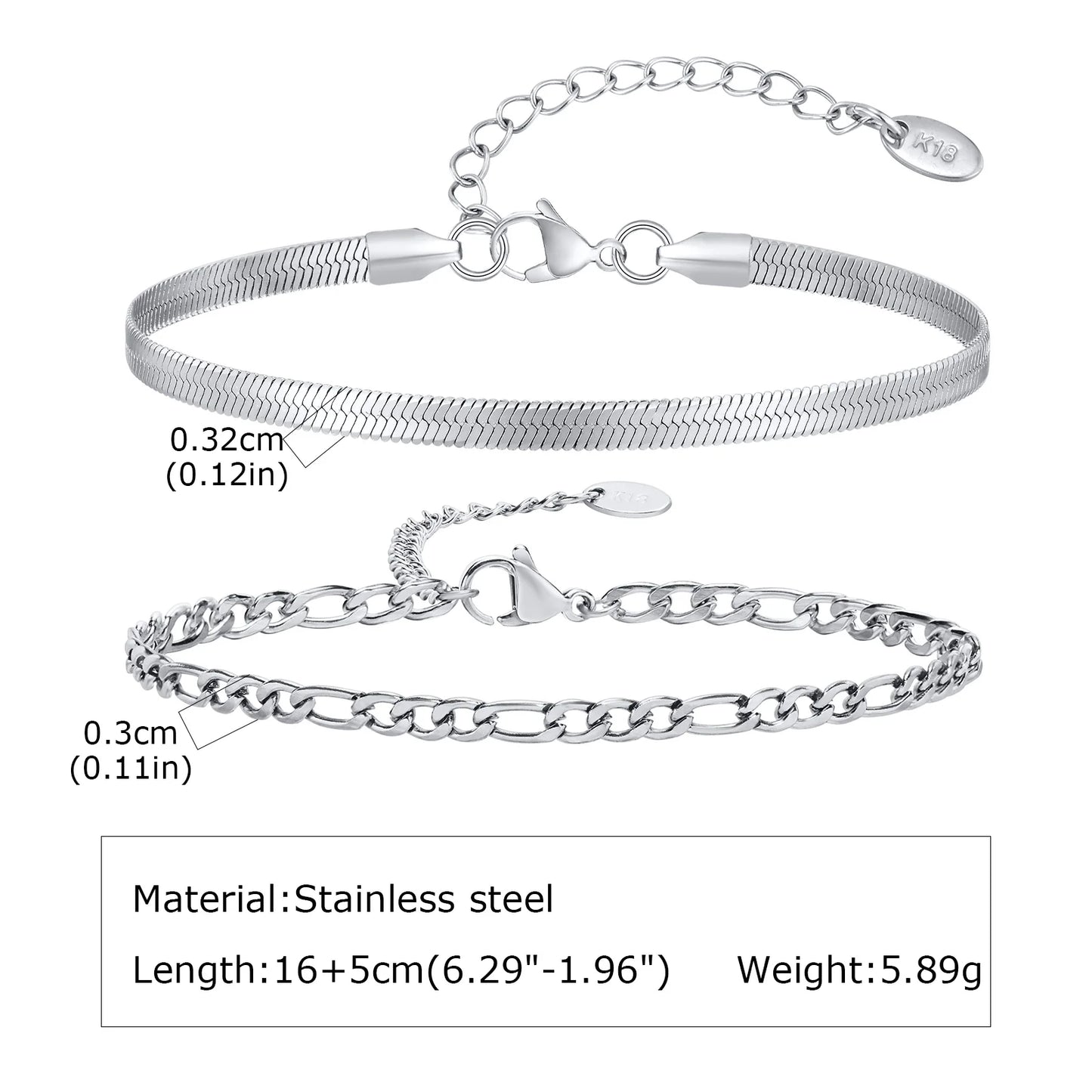 1/2/3pcs Chain Bracelet for Men Women,Stainless Steel Twisted Rope Cuban Chain Wristband,Hip Hop Minimalist Jewelry Gift