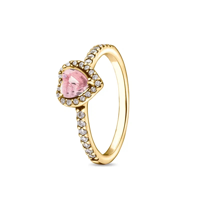Gold Color Sun Heart Bow Size 6 7 8 9 Ring Rings for Trenday Women
