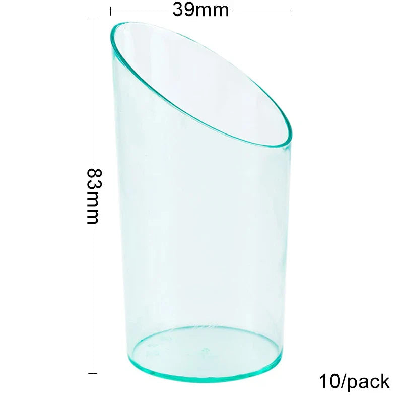 10 Pieces x Home Party Wedding Disposable Plastic Tableware Supplies, 75*62mm/100ml Mini Twisted Dessert Cup