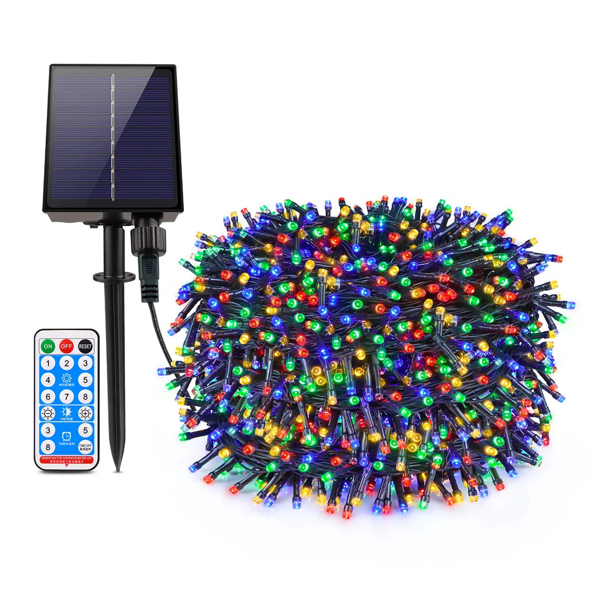 Solar Panel Fast Charge Outdoor String Fairy Light 100M 1000 LED Waterproof Large Lamp Christmas Garden Decor