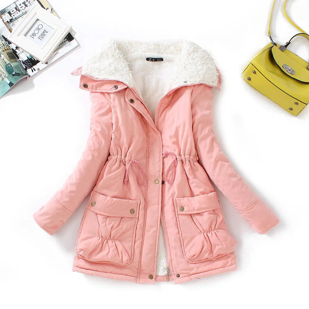 Fitaylor Winter Cotton Coat Women Slim Snow Outwear Medium-long Wadded Jacket Thick Cotton Padded Warm Cotton Parkas