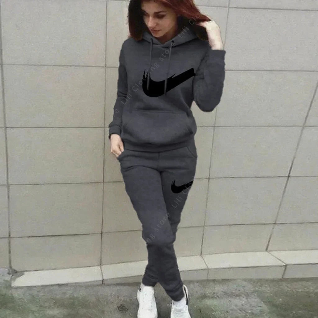 Hoodie Pants Sets Women 2pcs Sports Outfits, 2025 Home Outdoor Jogging New Designer, Autumn Winter Tracksuit.