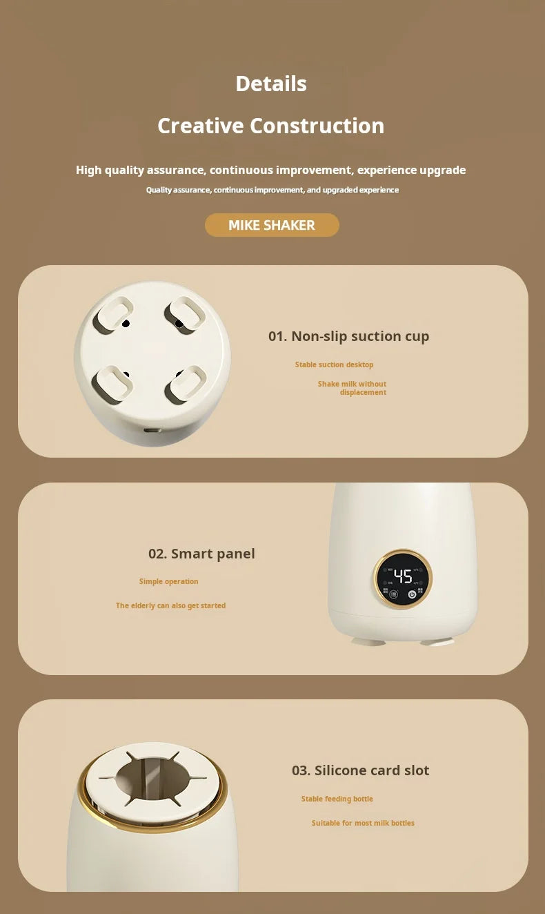 Bottle shaker outdoor baby milk powder warmer usb rechargeable multifunctional electric shaker milk warmer constant temperature