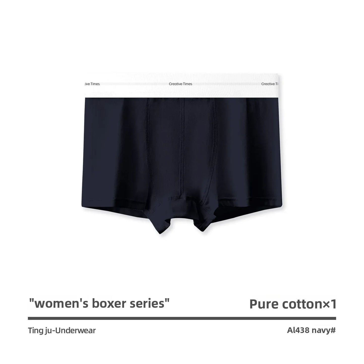 Women Cotton Boyshort Panties Letter Wide Waistband Mid Waist Breathable Soft Comfortable Ladies Underwear