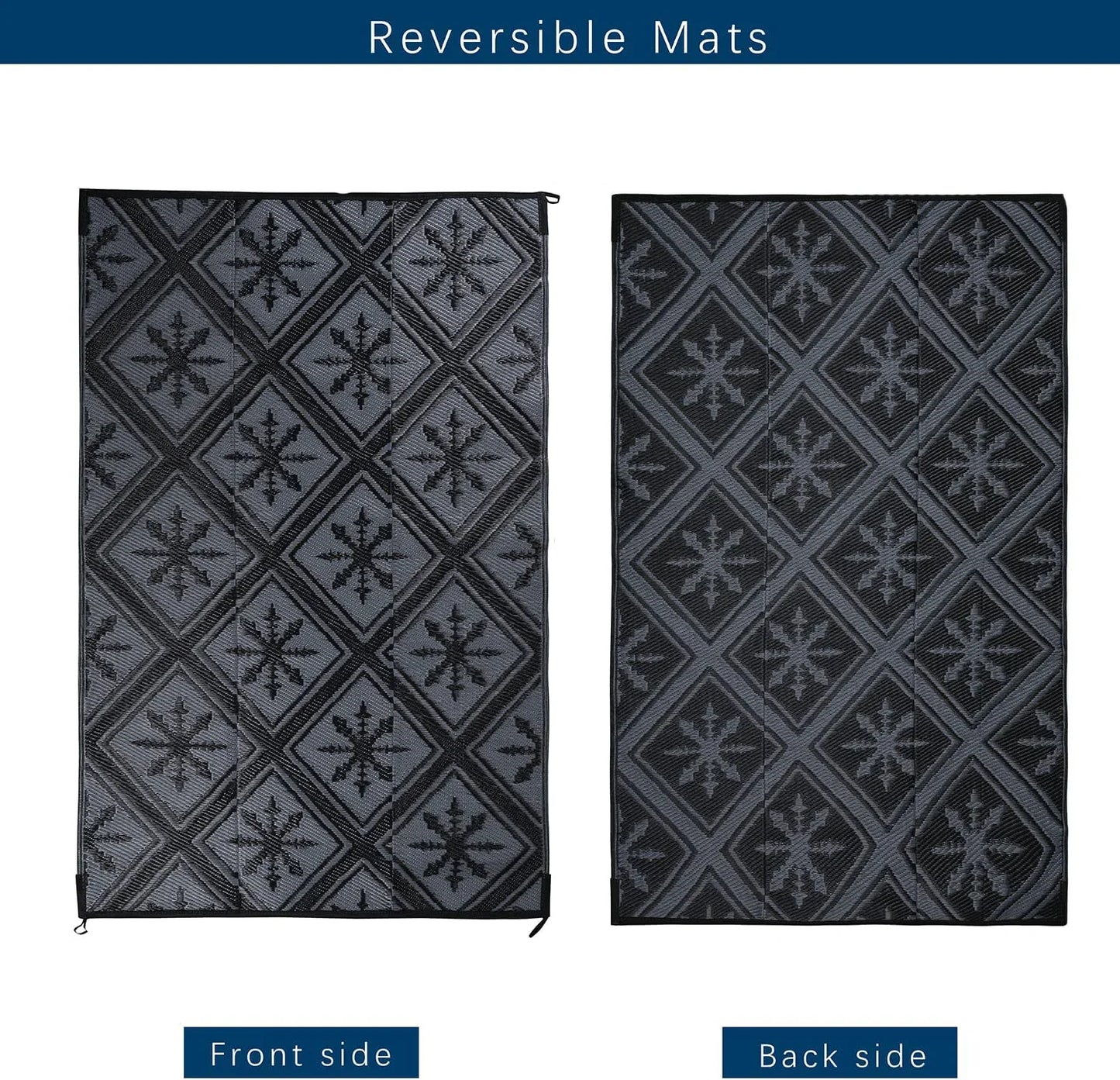 Non-slip Rug for Outdoor Patio Portable Woven Picnic Mat Easy Cleaning Reversible Carpet Multifunctional Floor Mat Home Decor