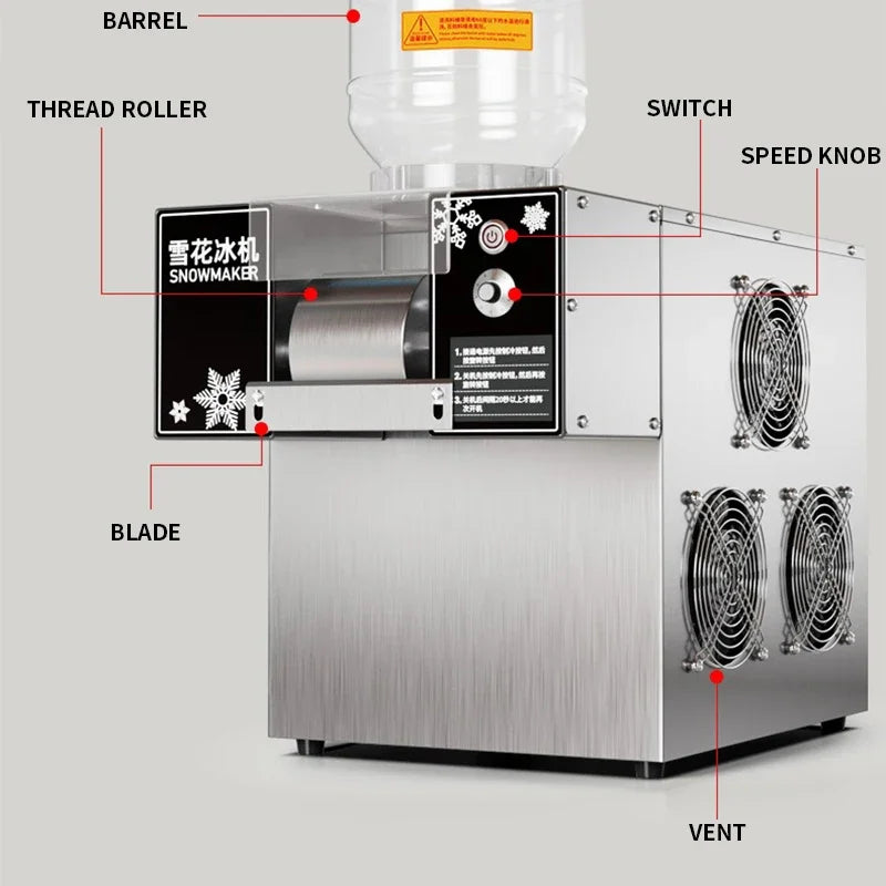 60KG/24H Snowflake Ice Machine Europe Snowflake Ice Machine Korea Bingsu Machine Snowflake Ice Shaving Machine 220/110V