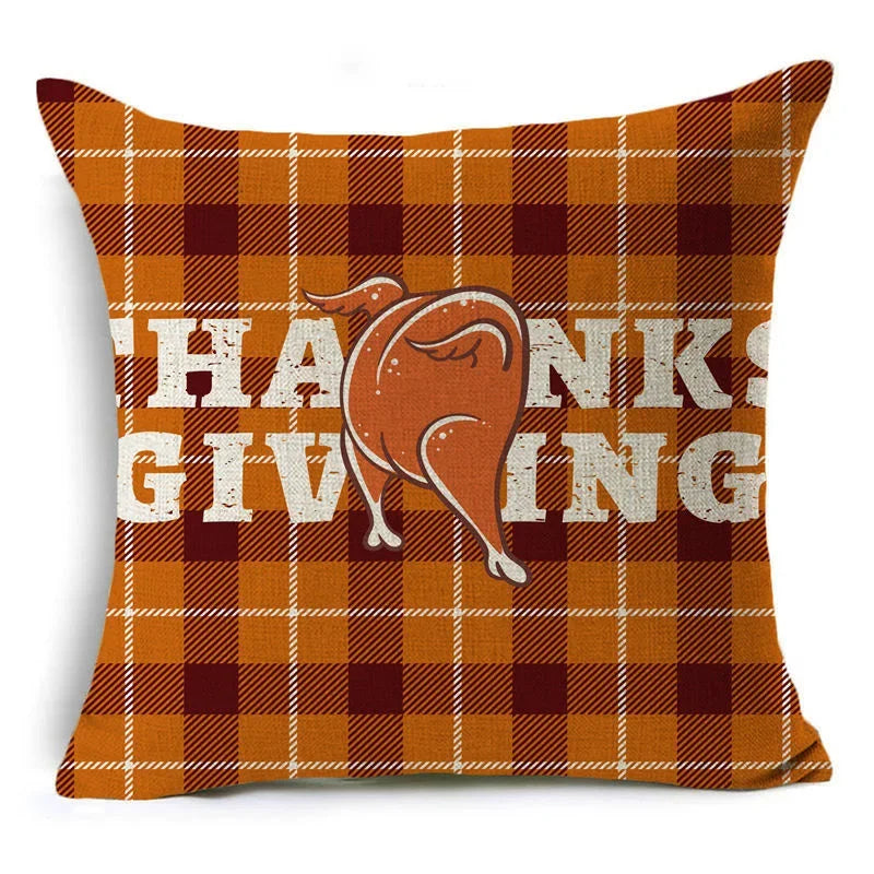 Thanksgiving Pumpkin Plant Pillowcases Linen Decor Throw Cushion Cover For Car Sofa Pillowcase Outdoor Garden Home Decoration