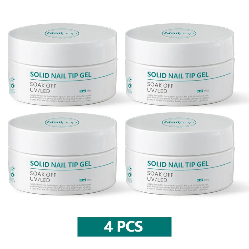 Nailpop Solid Nail Patch Gel Easy Stick Gummy Adhesive Bond UV Glue For American Pose Capsule Tips Strong Adehesion 10ml