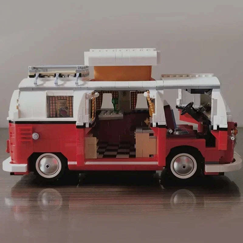 1354PCS VW Volkswagen T1 Camper Bricks Van Car Bluding Blocks High Techc Ideas Bus Compatible Toys for Kid Birthday Gift