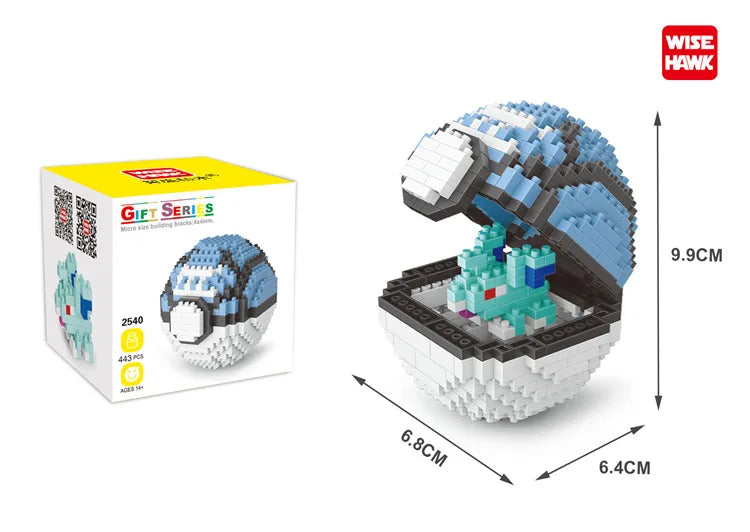 Poke Ball Micro Building Blocks Pikachu Eevee Charmander Psyduck Magikarp Lapras DIY Pokemon Mini Brick Figures Toys For Kids