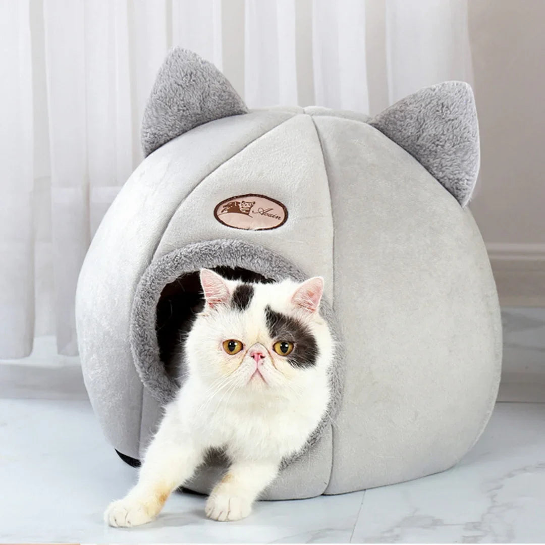Pet bed with cat ears cat bed for small medium large cats Keep warm in winter  Comfortable and soft Machine washable