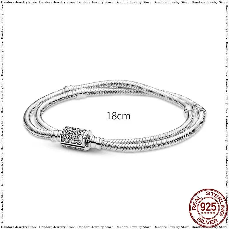 New in 925 Sterling Silver Snake Chain Charm Bracelet Fits Original Brand Pendant Charm Bead For Women Heart Bracelets Jewelry