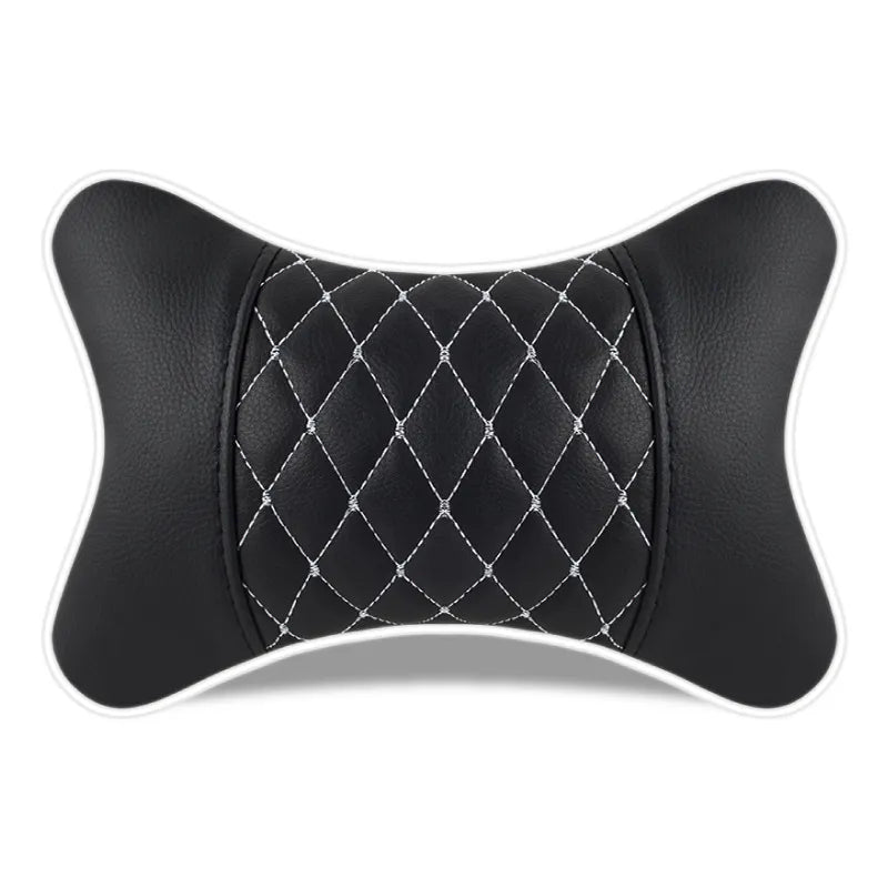 Car Neck Pillows Both Side Pu Leather 1pcs Pack Headrest For Head Pain Relief Filled Fiber Universal Car Headrest Pillow
