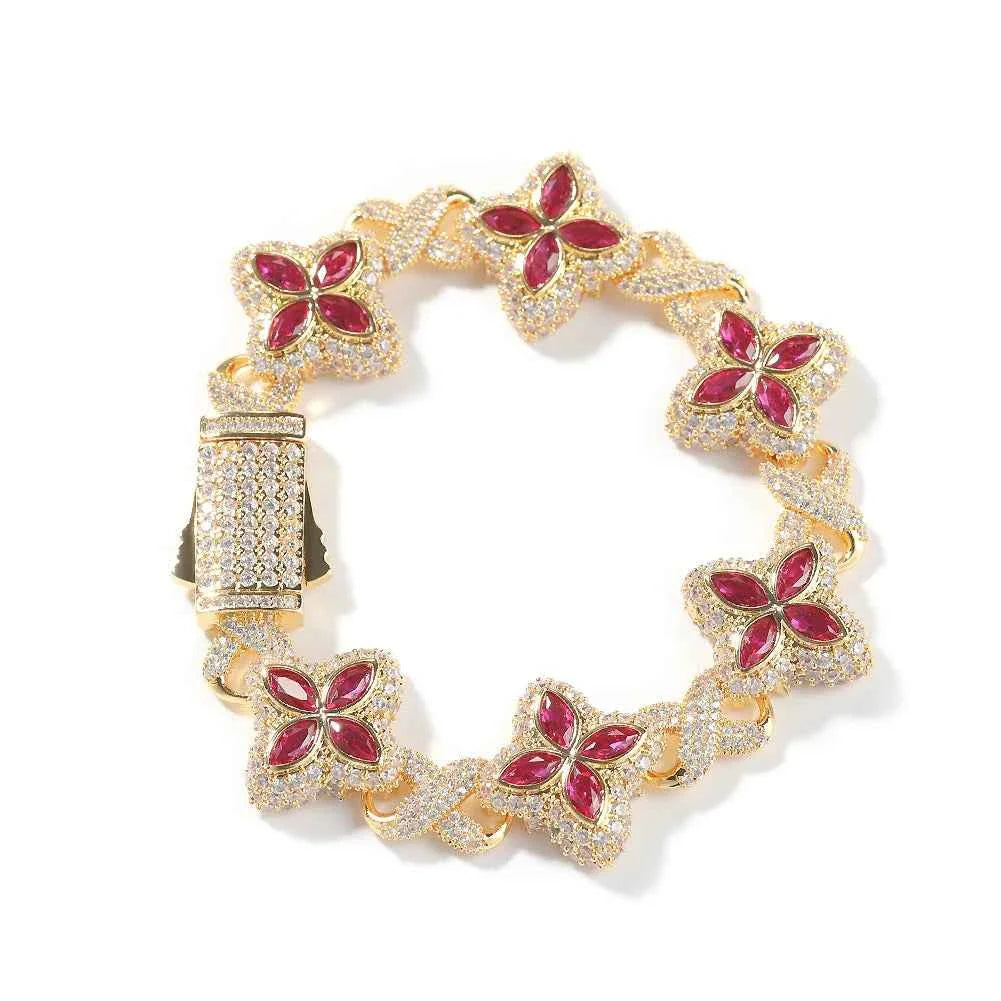 Floral Bracelets with Infinity Link Chain