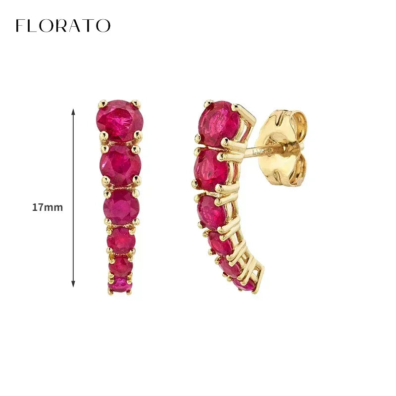 925 Sterling Silver Ear Needle Rose colors Zircon Hoop Geometric Pendant Earrings for women Luxury Fashion Wedding Jewellery2023