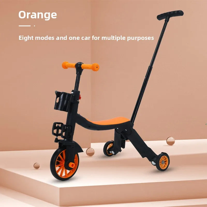 Multifunction Kick Scooter Adjustable  Boys, Girls Cycling  Push Handle Pedal 3 in 1