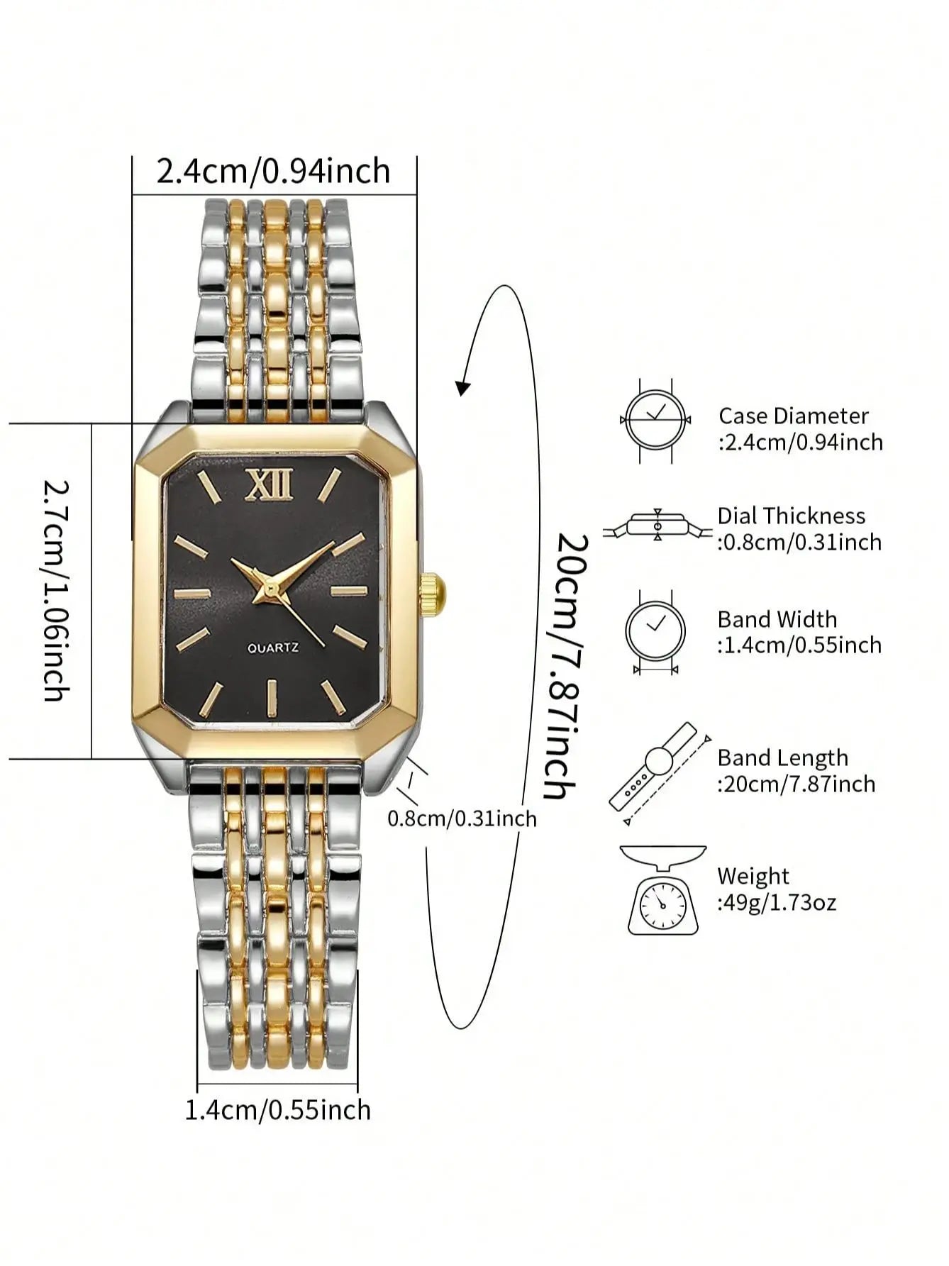 Ladies Quartz Watch Set with Embedded Jewelry Birthday Gift Not including Box Elegant Timepiece And Accessory Combo