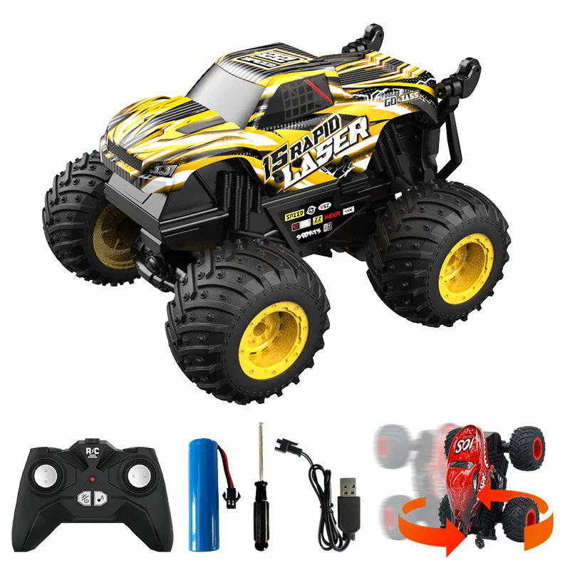 360 Degrees Rotating Dinosaur Shark RC CAR 1:20 Children's Music Lights Remote Control Stunt Car Children's Toy Car