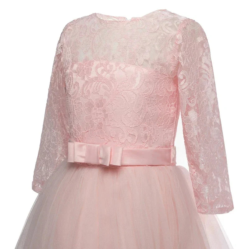 Baby Princess Dress Girl Party Ball Gown Wedding Lace Dresses Kids Christmas Bridesmaid Costume Birthday Party Dress 4-14 year