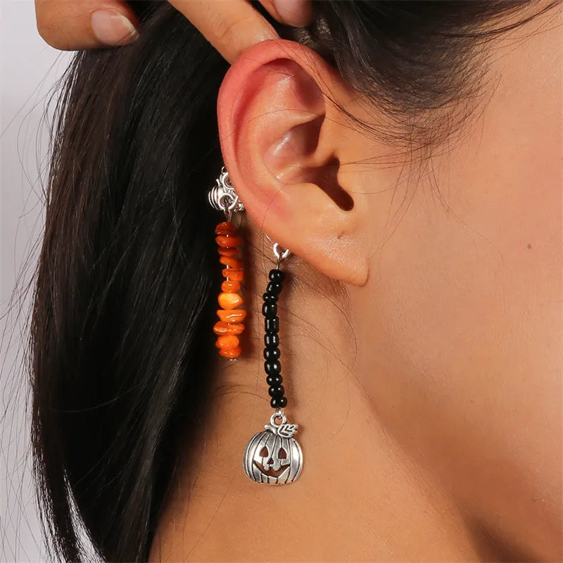 Hot Fashion 1Piece 3D Creepy Black Spider Ear Stud Earrings Hot Selling Unique Punk Earrings For Women Halloween Gifts