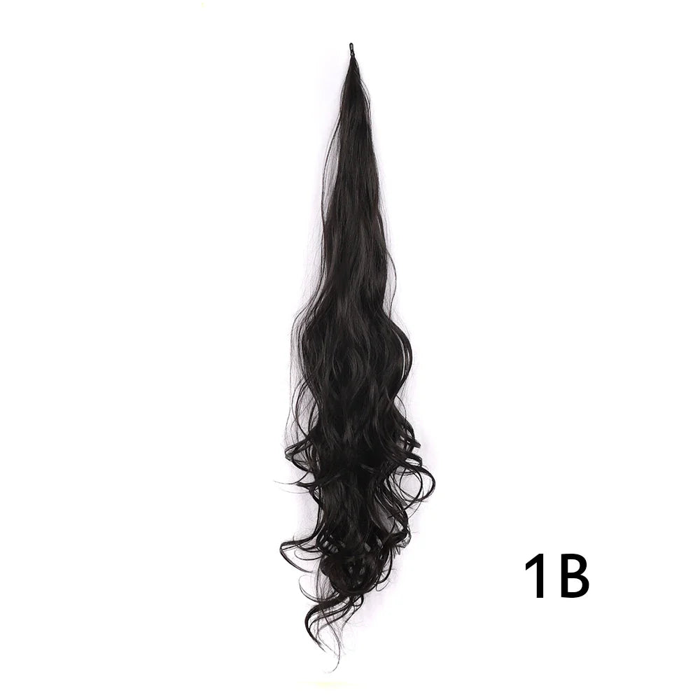 32" Flexible Wrap Around Ponytail Hair Extension Long Curly Synthetic Ponytail Wavy Pretty Hair Ponytails Hairpieces For Women