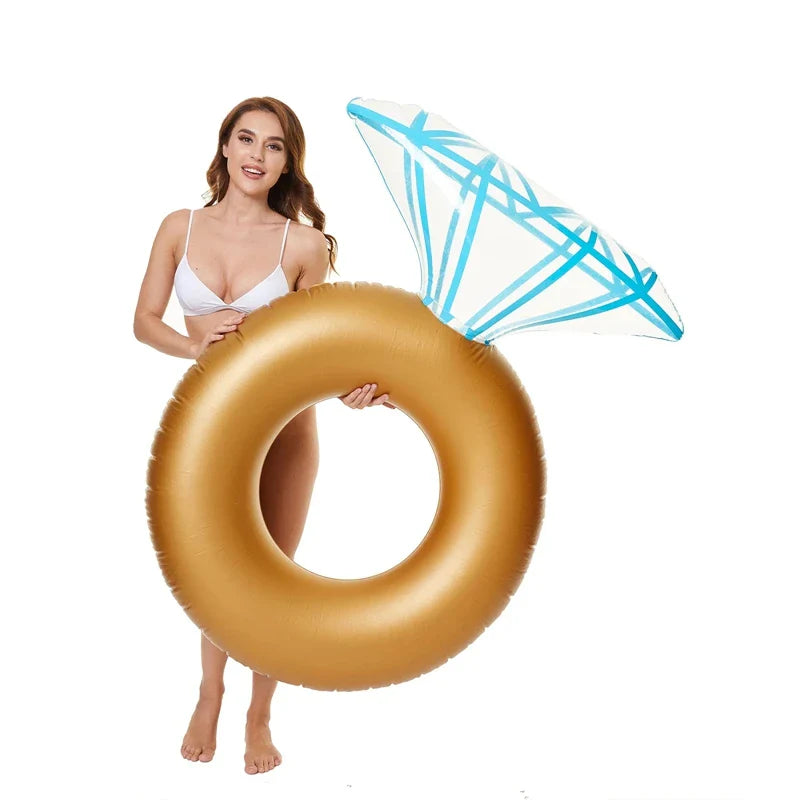 Inflatable Floating Swimming Pool float Diamond Swim ring Pool Mat Floats Tube for Valentine or Wedding Bachelorette Party