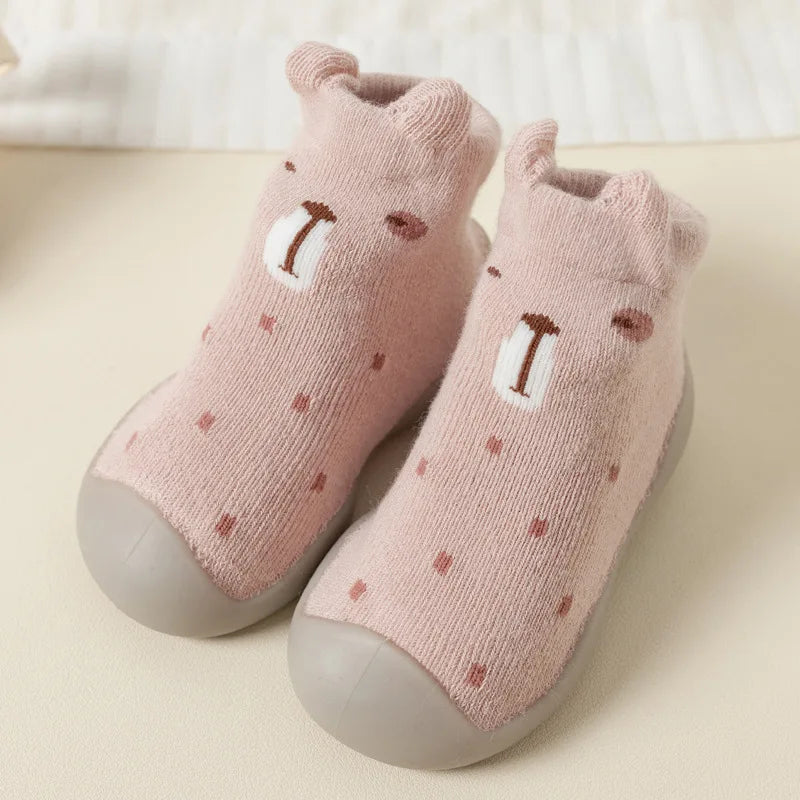 Newborn Baby Shoes Infant Cute Cartoon Kids Boy Shoes Soft Rubber Sole Child Floor Sneaker Booties Toddler Girls First Walker