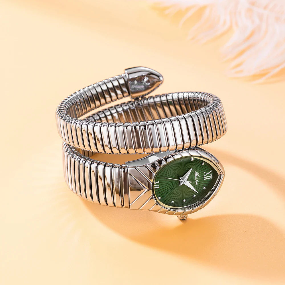Top Brand MISSFOX Women's Watches New Quartz Snake Shape Simple Ladies Watch Fashion Unique Strap Waterproof Wristwatches