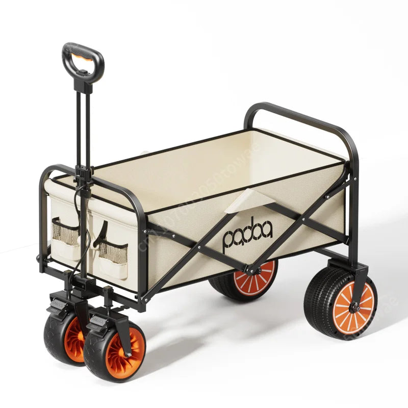 100L Electric Powered Camping Wagon, 150kg Heavy-Duty Foldable Utility Cart, Collapsible Outdoor Trolley for Camping & Beach