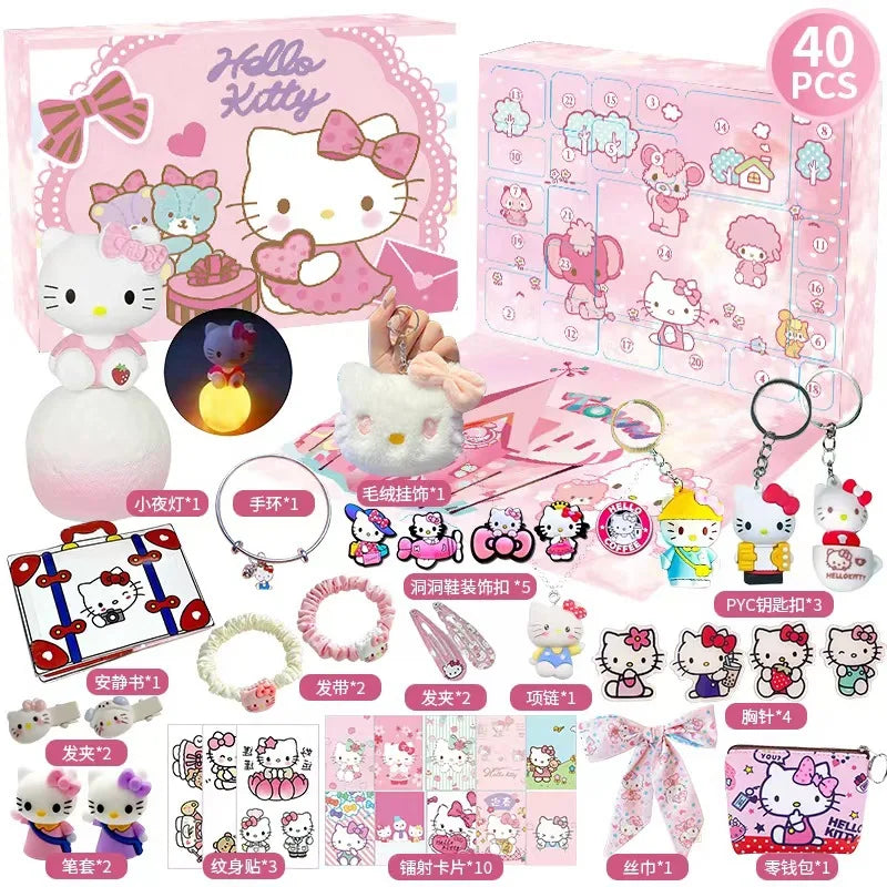 2024 Trendy Kuromi Doll Poke Hello Kitty Pendant Keychain Pendant Sanrio Hole Blind Box Christmas Children’s Lottery Toy
