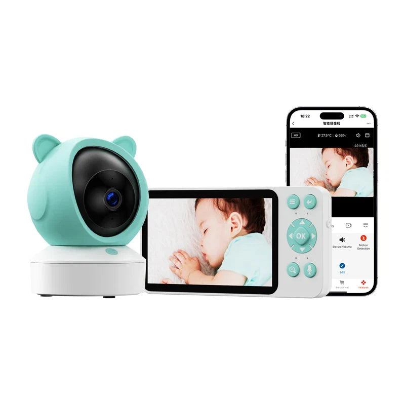 DANMINI 5 "tuya baby monitor 2K high definition WiFi remote mobile APP control up, down, left and right rotation gimbal camera