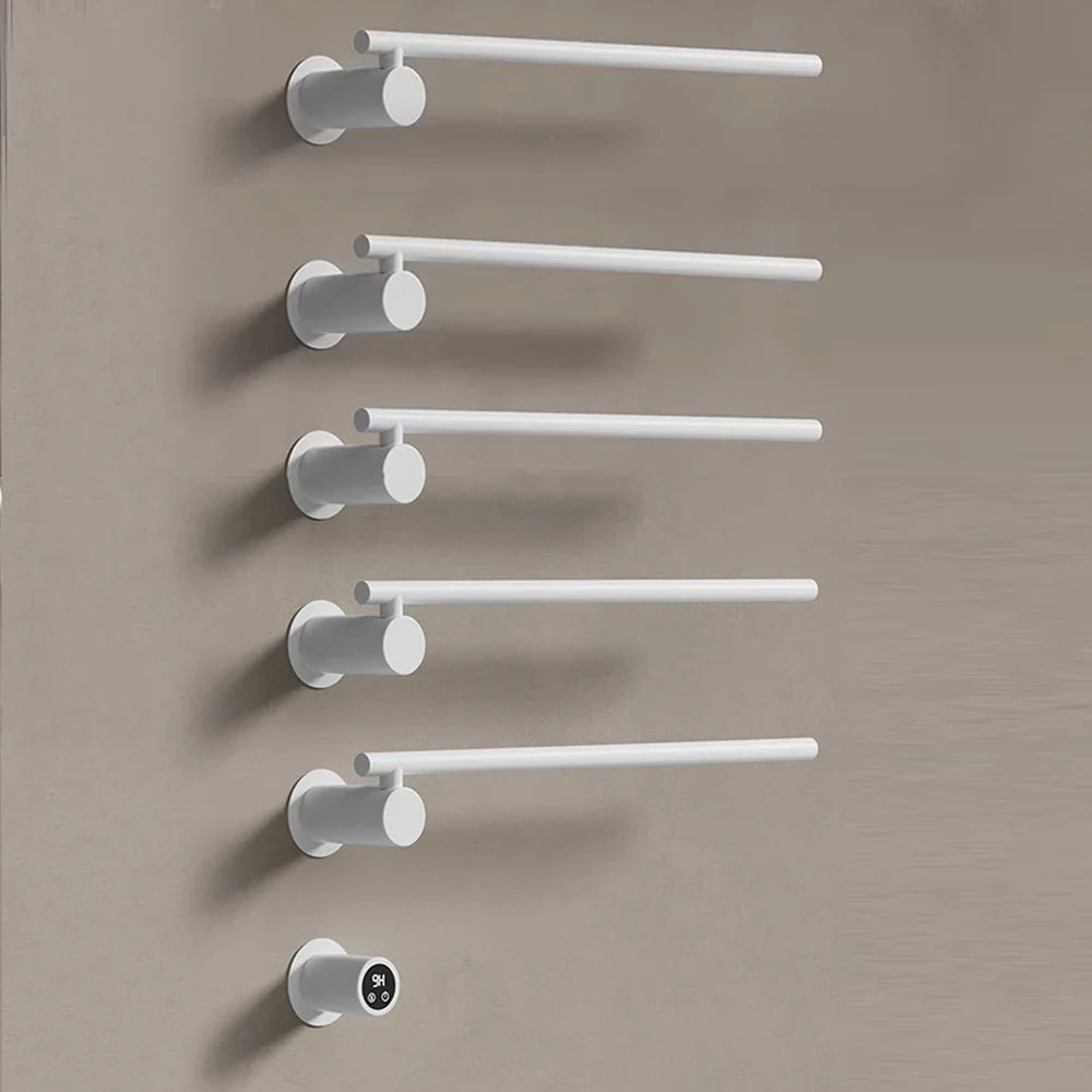 Smart Heated Towel Rack,Bathroom Towel Warmer with Timer, Adjustable Temperature, Rotating Bars,Towel Dryer,Bathroom Towel Rail