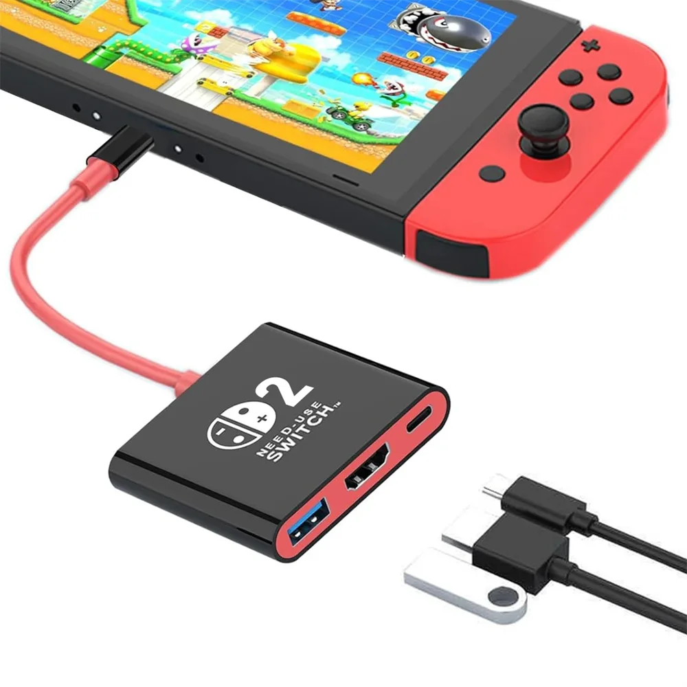 Switch 2 Dock for Switch 2 TV Docking Station with 4K HDMI 2.0 USB 3.0 Port & PD Charging USB-C to HDMI Adapter