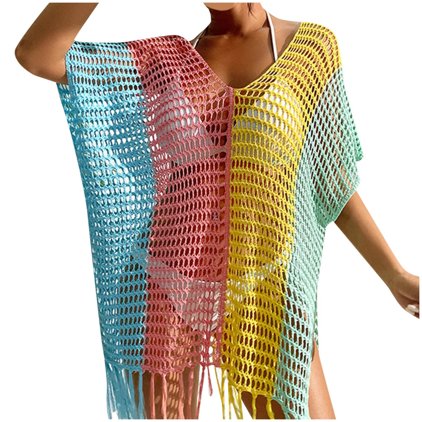 Beach Dress Tunic Cover Ups For Women Pareo Up Cpae Outfits Cover-Ups Female Summer 2024 New Knitted Sarong Bath Exits Saida
