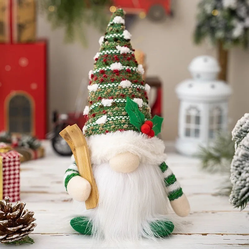 30CM Glowing Knitted Gnome Doll with Led Night Light Christmas Decorations 2024 Home Xmas Tree Decor Navidad New Year 2025 Gift