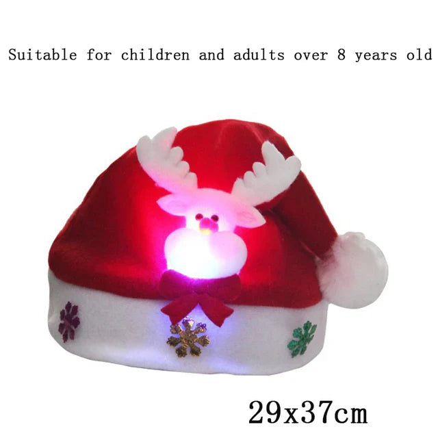 LED Christmas Hat Creative Flashing Led Light Knitted Hat Snowman Winter Warm Color Knitted Cap Christmas Gift